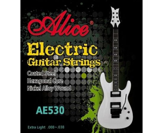 ALICE AE530XL 530 Комплект струн для электрогитары, никель, X-SUPER LIGHT. Верхние струны - неражвею