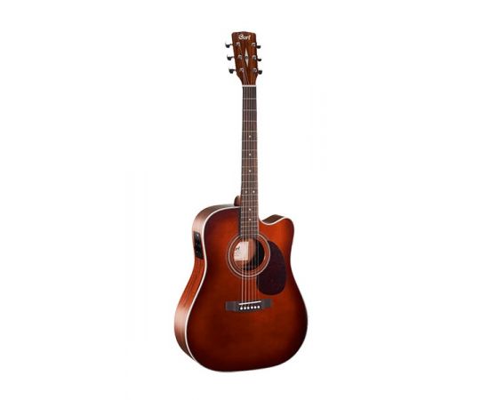 CORT MR500E-BR MR Series Электро-акустическая гитара, с вырезом, коричневая,Форма корпуса: дредноут,