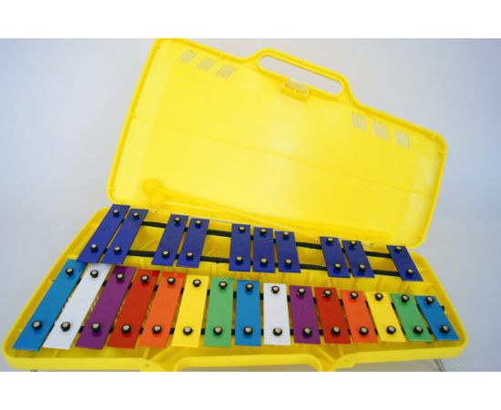BRAHNER TL25S Металлофон  хроматический, разноцветные пластины, 25 нот, в пластиковом  кейсе, палочк