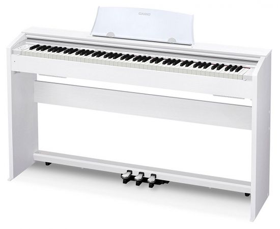 CASIO PRIVIA PX-770WE Цифровое пианино, 88 клавиш, встроенная акустика, 19 тембров, интерфейс USB для подключения к ПК, цвет белый
