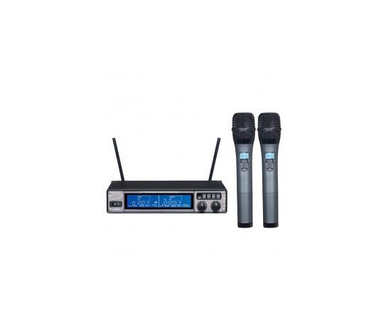 B&G IU-265 Радиосистема вокальная, UHF 600-870MHz, 7 групп по 7-11 каналов, LCD дисплей, кварцевая стабилизация, 2 ручных микрофона