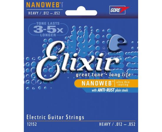 ELIXIR 12152 НАБОР 6 СТРУН для гитары Электро, NanoWeb,  Heavy 012-052
