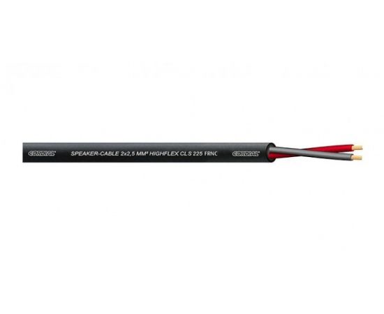 CORDIAL CLS 225 FRNC акустический кабель 2x2,5 мм2, 8,0 мм, безгалогенный негорючий, черный
