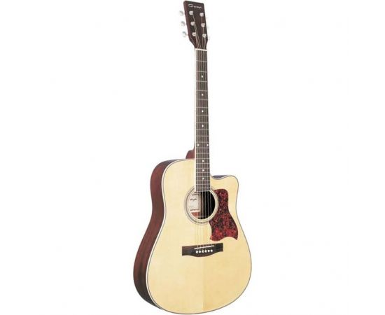 CARAYA F650C-N Акустическая гитара, с вырезом, цвет натуральный,Верхняя дека: из ламината ели Задняя