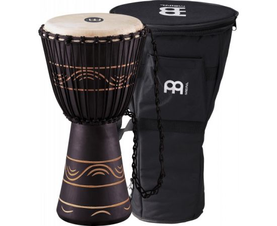 MEINL ADJ4-M+BAG Джембе 10" деревянный, серия Moon Rythm, с сумкой, цвет черный, ручной орнамент