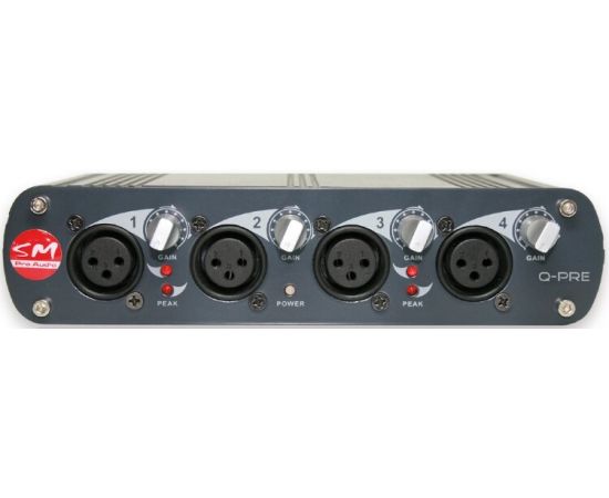 SM Pro Audio Q-Pre-4-х канальный микрофонный предусилитель. 4 XLR входа, 4 TRS выхода, регулировка у