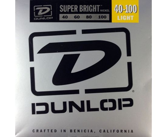 DUNLOP DBSBN40100 Super Bright Комплект струн для бас-гитары, никелированные, Light, 40-100
