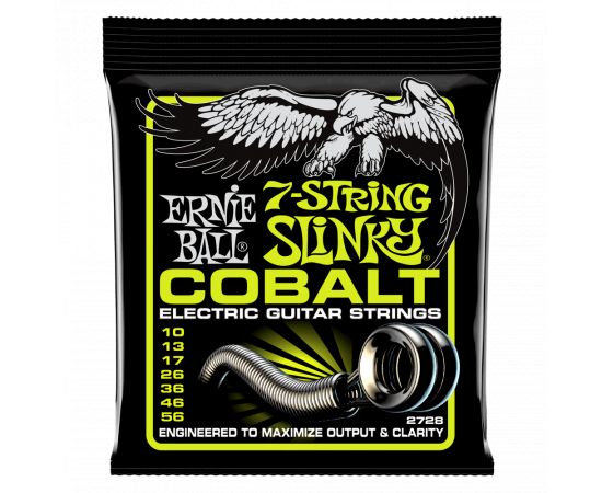 ERNIE BALL 2728 струны для 7стр. эл.гитары Cobalt Electric Regular Slinky 7 (10-13-17-26-36-46-56) о