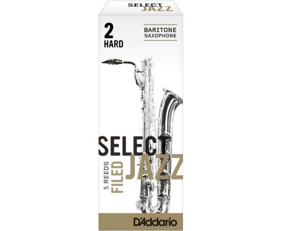 RICO RRS05BSX2H Select Jazz Unfiled Трость для саксофона баритон, размер 2, жесткие (Hard)