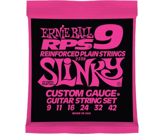 ERNIE BALL 2239 Струны для эл. гитары Super Slinky (9-11-16-24w-32-42) RPS9 2239