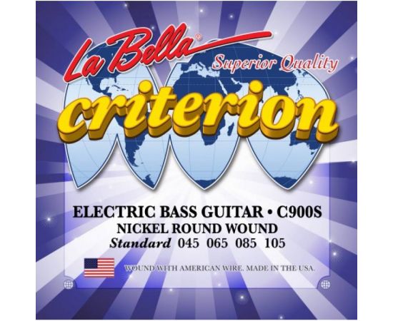 LA BELLA C900S Criterion Standart 45-105.Комплект струн для 4-струнной бас-гитары. Многослойная круг