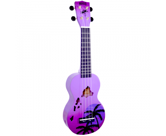 MAHALO MD1HAPPB Укулеле сопрано с чехлом, струны Aquila, цвет Purple Burst, серия Hawaii