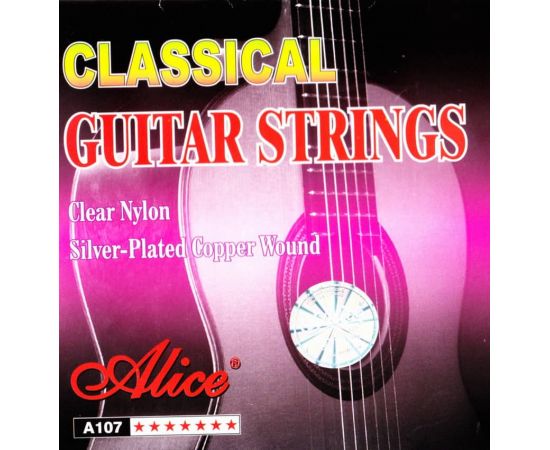 ALICE A107-N Струны для классической гитары, Normal tension, нейлон,Басовые струны: основа — нейлон,