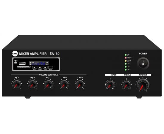 CMX Audio EA-60 Микшер усилитель 60ватт, встроенный Mp3 плеер USB и SD , FM тюнер,