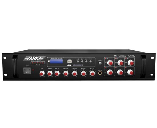 ABK PA-2635U Радиоузел трансляционный на 6 регулируемых зон, встроенные MP3, USB, Tuner, SD Card