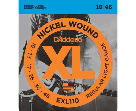 D'ADDARIO EXL110 XL NICKEL WOUND Regular Light 10-46 ,Струны для электрогитары