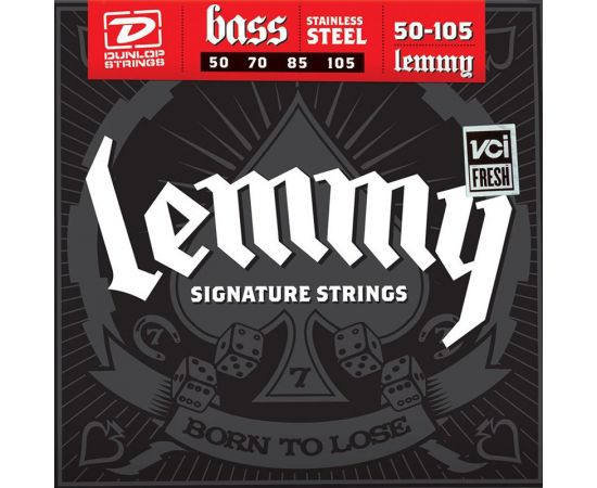 DUNLOP LKS50105 /50-105,Lemmy Signature Комплект струн для бас-гитары, нерж.сталь