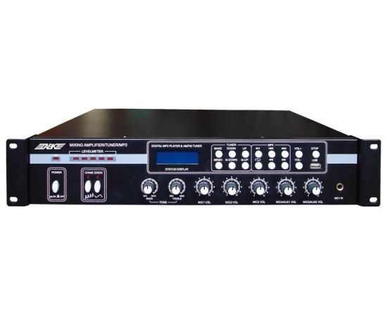 ABK PA-2312 Компактный радиоузел, 70/100В, вход: 5 микрофонных, 2 AUX, цифровой AM/FM тюнер, MP3-пле