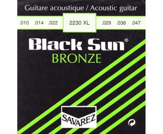 SAVAREZ 2230 Струны д/акустических  гитар XL Black Sun (010/047), в бронзовой обмотке, слабое натяже