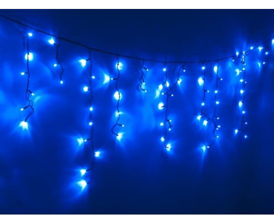Светодиодная штора "Бахрома" LED 132, синяя, 2,2*0,6м, 24 нити, с контр., 20 Вт