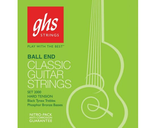 GHS 2050W Classical Guitar набор струн для классической гитары, нейлон/серебро.; шарик на конце;