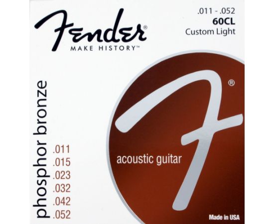 FENDER STRINGS NEW ACOUSTIC 60CL PH0S BRONZE 11-52 струны для акустической гитары, фосфорированная б
