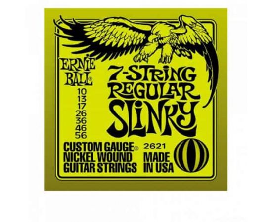 ERNIE BALL 2621 струны для 7стр. эл.гитары Nickel Wound Regular Slinky 7 (10-13-17-26-36-46-56)