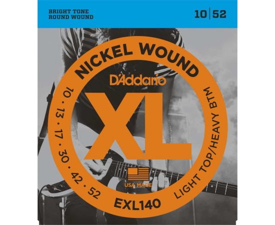 D'ADDARIO EXL140 XL NICKEL WOUND Набор 6 струн для гитары электро никель Light Top/Heavy Bottom 10-5