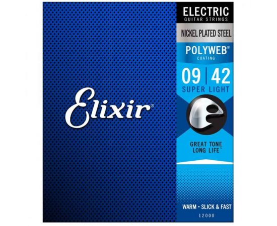 ELIXIR 12000 PolyWeb Super Light Cтруны для электрогитары никелированная сталь