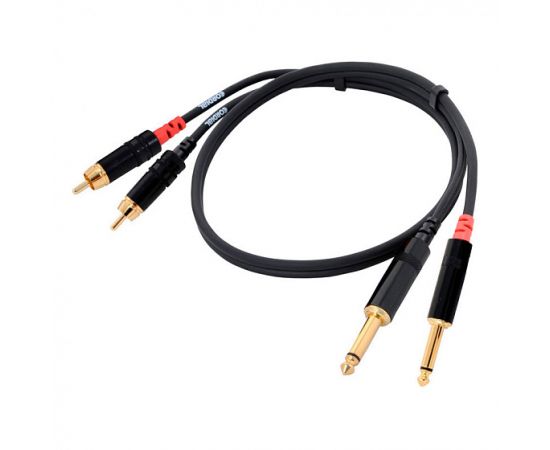 CORDIAL CFU 0.6 PC кабель сдвоенный RCA/джек моно 6.3мм male, 0.6м, черный