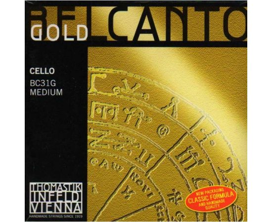 THOMASTIK BC31G Belcanto Gold Комплект струн для виолончели размером 4/4, среднее натяжение