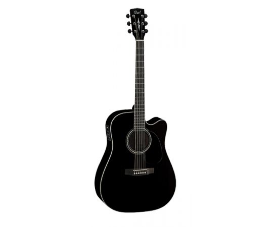 CORT MR710F-BK MR Series Электро-акустическая гитара, с вырезом, черная,Форма корпуса: дредноут