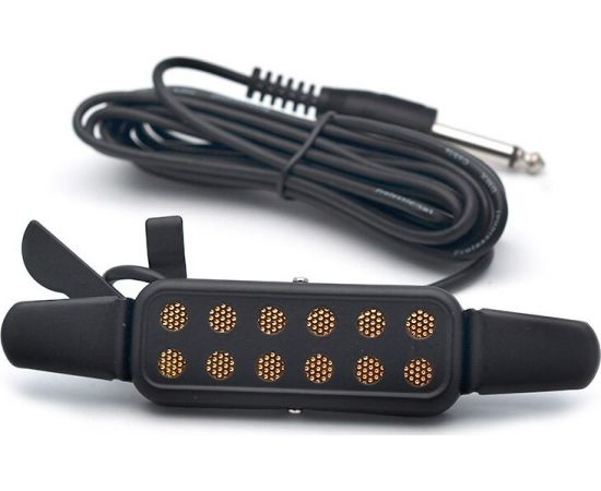 GH KQ-3 Звукосниматель (пьезодатчик) для акустической гитары встраиваемый в резонаторное отверстие, электромагнитный, длина кабеля 3м, джек 6.3мм,