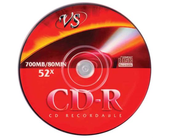 VS 8595 Диск CD-R VS 700Mb 52x диск для однократной записи цифровой информации.