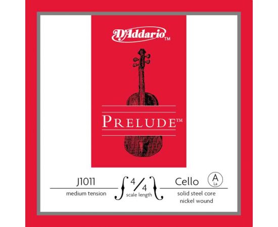 D'ADDARIO J1011-4/4M Prelude Струна А для виолончели размером 4/4, среднее натяжение