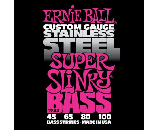 ERNIE BALL 2844 струны для бас-гитары Stainless Steel Bass Super Slinky (45-65-80-100)