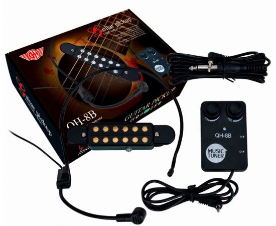 GH QH-8B Звукосниматель (пьезодатчик) для акустических гитар встраиваемый в резонаторное отверстие,