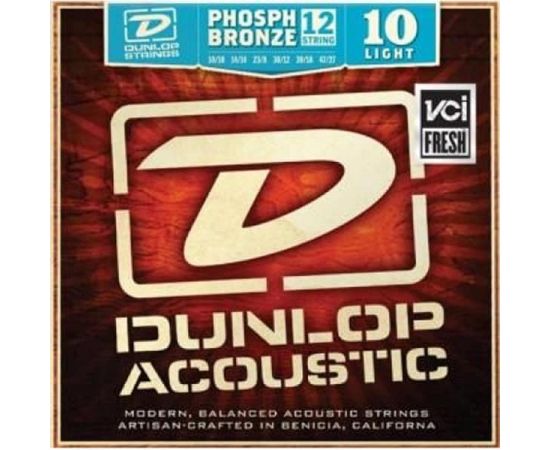 DUNLOP DAP1047J Комплект струн для 12-струнной акустической гитары, фосф.бронза, Light, 10-47