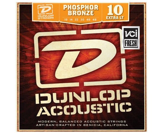 DUNLOP DAP1048 Комплект струн для акустической гитары, фосф.бронза, Extra Light, 10-48