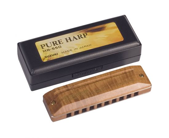 SUZUKI MR-550 A профессиональная диатоническая губная гармоника Pure Harp, тональность A, 10 отверст