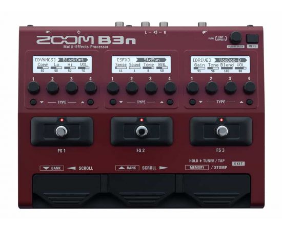 ZOOM B3n мульти педаль эффектов для бас гитары с встроенным эмулятором кабинета/БП в комплекте