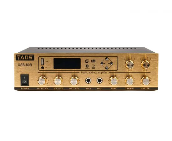 TADS DS-80B Усилитель мощности, трансляционный, 80Вт,2 микрофонных входа.2 линейных входа