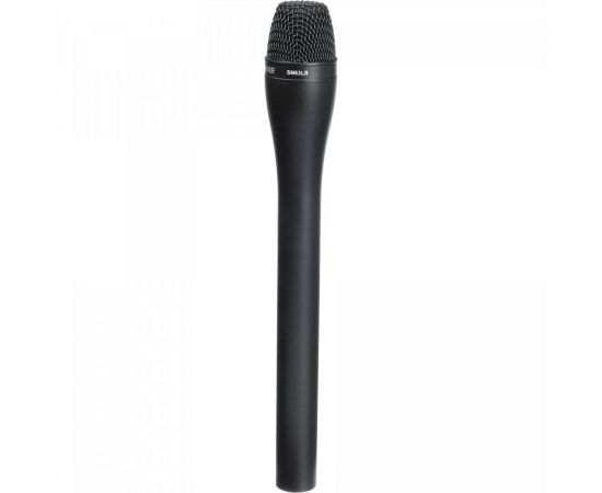 SHURE SM63LB Динамический микрофон для интервью всенаправленный, 80-20000 Гц, 1,5 мВ/Па, спад частотной характеристики на низких частотах. Черный