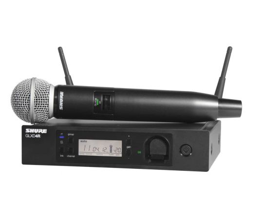 SHURE GLXD24RE/SM58 Z2 Цифровая рэковая радиосистема с ручным передатчиком динамическим кардиоидным SM58, 2404-2478 МГц