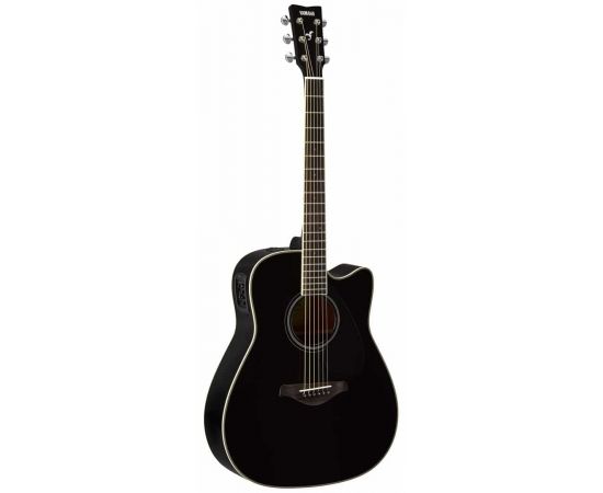 YAMAHA FGX820C BLACK Электроакустическая гитара, с трехполосным эквалайзером, качественной древесиной и защитным пикгардом