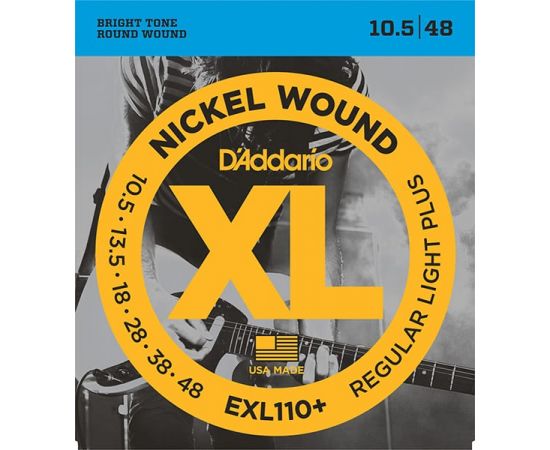 D'ADDARIO EXL110+ Nickel Wound Комплект струн для электрогитары, Regular Light Plus, 10.5-48