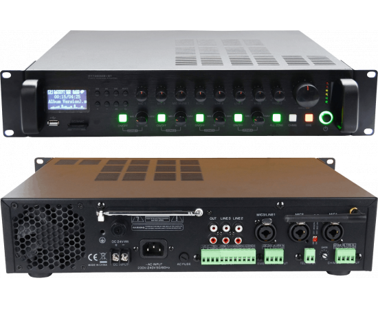 SVS Audiotechnik MA-360 PRO Радиоузел трансляционный на 4 регулируемых зоны, мощность усилителя 360 Вт, встроенные MP3, USB, FM, SD Card, Bluetooth.