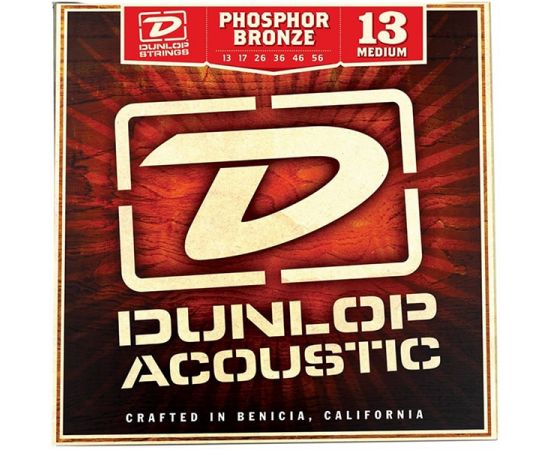DUNLOP DAP1356 Комплект струн для акустической гитары, фосф. бронза, Medium, 13-56