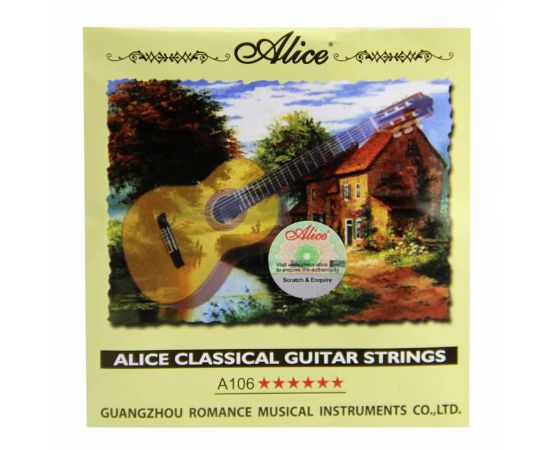 ALICE AC106-H Комплект струн для классической гитары, нейлон, посеребренная медь