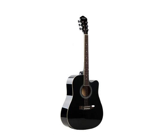 CARAVAN HS-4111 BK Гитара акустическая с вырезом, верхняя дека липа, обечайка и нижняя дека липа, гриф махагони, накладка грифа палисандр, цвет черный